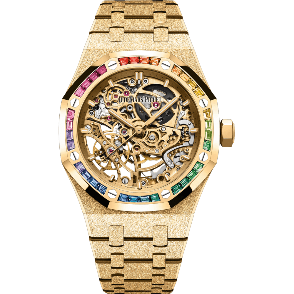 Audemars Piguet Royal Oak Frosted Gold Double Balance Wheel Openworked 15468BA.YG.1259BA.01 Women Self-winding